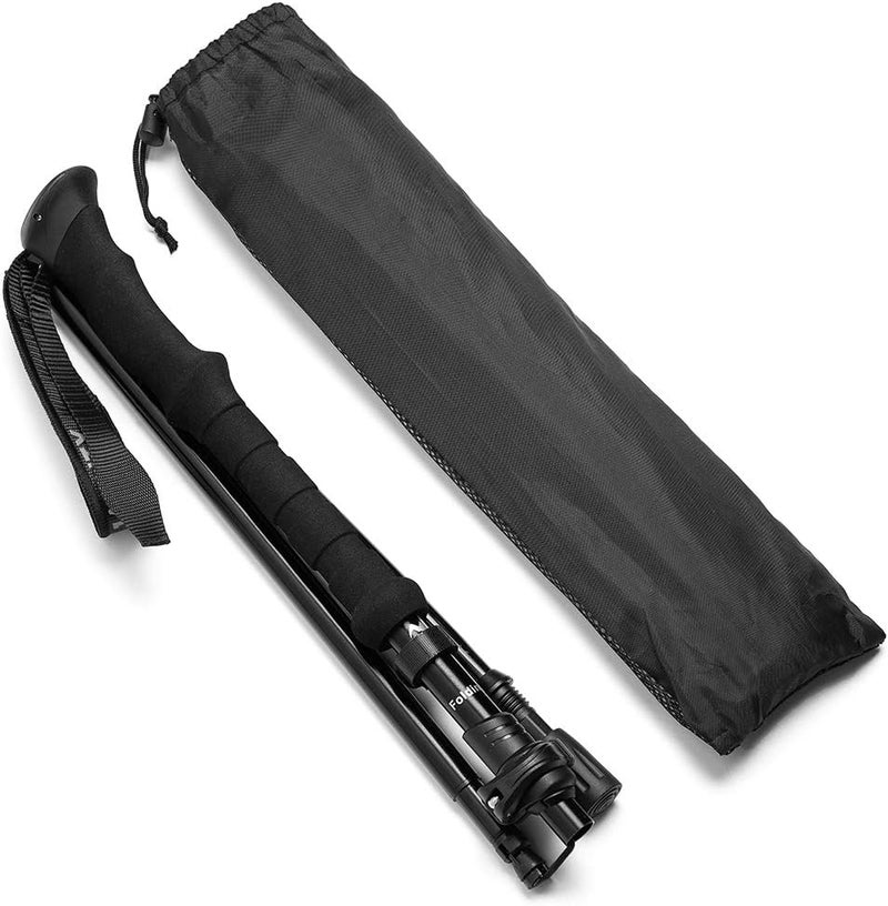 C-Line Travel Folding Trekking Hiking Pole with Carrying Case,Collapsible Cane Adjustable Walking Stick Portable Mobility Aid for Women Men Hikers Gift,Black - Image 5