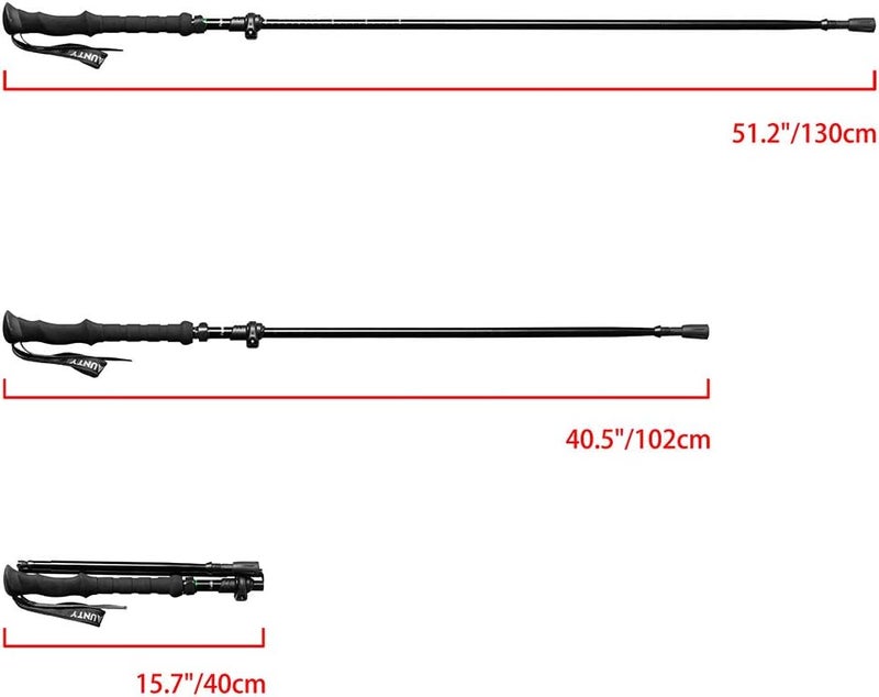 C-Line Travel Folding Trekking Hiking Pole with Carrying Case,Collapsible Cane Adjustable Walking Stick Portable Mobility Aid for Women Men Hikers Gift,Black - Image 3