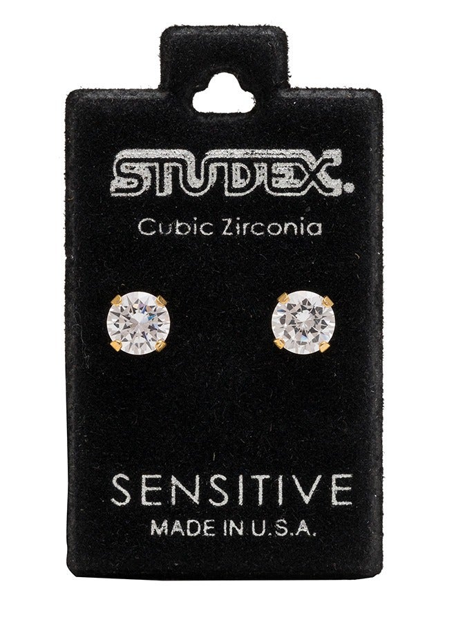 Studex 6MM Cubic Zirconia Gold Plated Ear Studs - Image 5