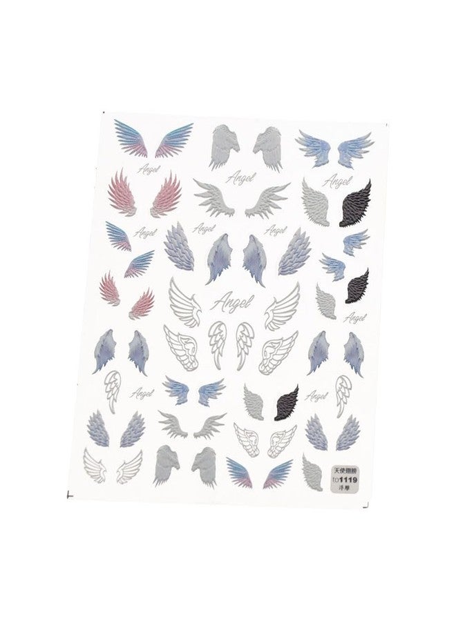 Kopida Embossed Angel Wings Nail Art Stickers - 3D Decals, Self-Adhesive Manicure Tool - Image 4