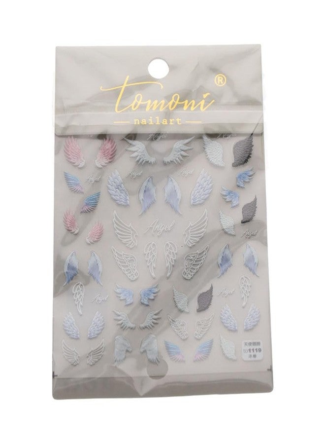 Kopida Embossed Angel Wings Nail Art Stickers - 3D Decals, Self-Adhesive Manicure Tool - Image 5
