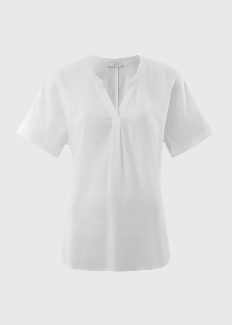 Matalan White Linen Blend V-Neck Top