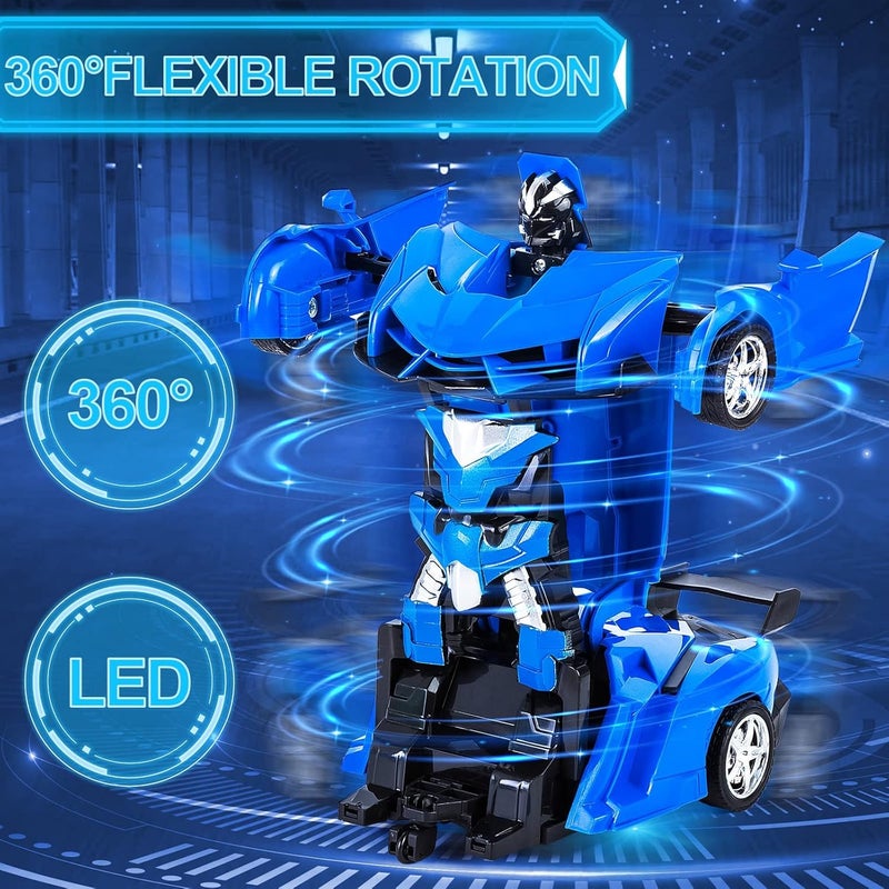 ELECDON Remote Control Toys for Kids,Birthday for 5-12 Year Old Hobby Rc Robot Car Toy 2 1 Deformation Car Transformer Toy for 6-10 Year Old Racing Cars for Boys Girls 1 18 Scale Cars Blue - Image 4