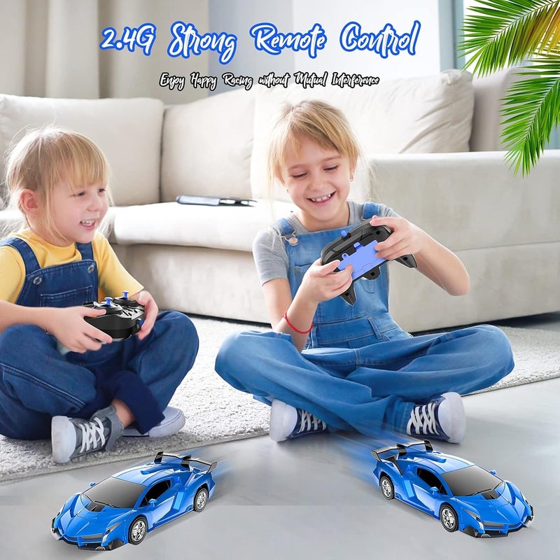 ELECDON Remote Control Toys for Kids,Birthday for 5-12 Year Old Hobby Rc Robot Car Toy 2 1 Deformation Car Transformer Toy for 6-10 Year Old Racing Cars for Boys Girls 1 18 Scale Cars Blue - Image 3