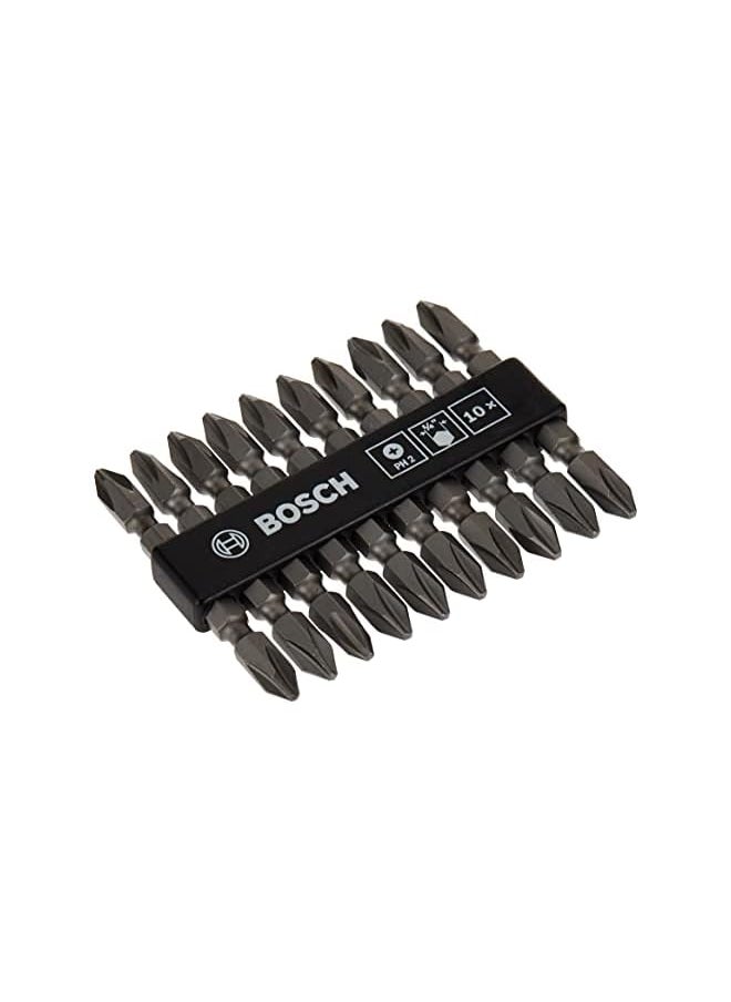 BOSCH - 2608521039 65 mm Double Ended Bit Set PH2/PH2, Pack of 10 - Image 1