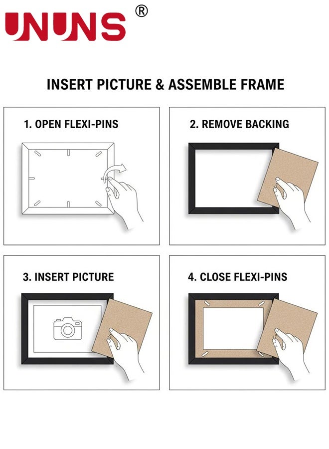 UNUNS 11Pcs Photo Frame Set,Pictures Frames with 11 photos of Paris streets,Photo Frame Wall Hanging Mounting,Gallery Frame Set,Multi Sizes Including 3pcs 10-inch,8pcs 7-inch,White - Image 3