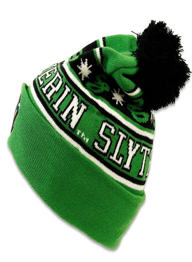 هاري بوتر طقم قبعة ووشاح سليذرين من هاري بوتر للأطفال - مجموعة منزل هوجورتس مع قبعة ووشاح سليذرين بالإضافة إلى ملصقات | ملابس هاري بوتر الشتوية - Image 4