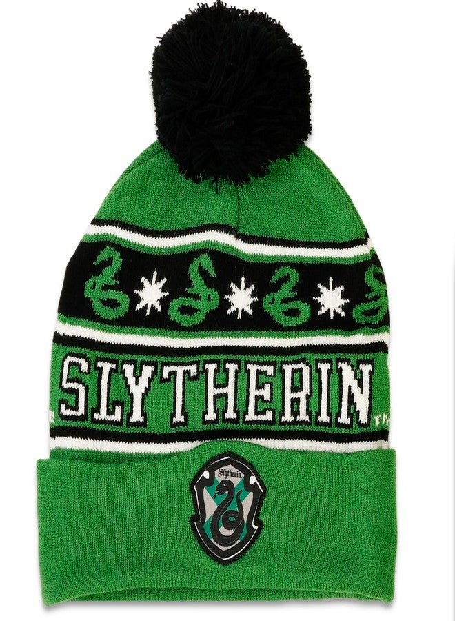 هاري بوتر طقم قبعة ووشاح سليذرين من هاري بوتر للأطفال - مجموعة منزل هوجورتس مع قبعة ووشاح سليذرين بالإضافة إلى ملصقات | ملابس هاري بوتر الشتوية - Image 5