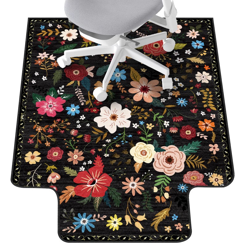 Lreedy Office Chair Mat for Hardwood Floor & Tile Floor,36"X 48" Heavy Duty Desk Chair Mat for Hard Floors, Under Desk Rug for Rolling Computer Chair,Anti Slip,Low Pile Carpet Protector-Convex Colorful - Image 1