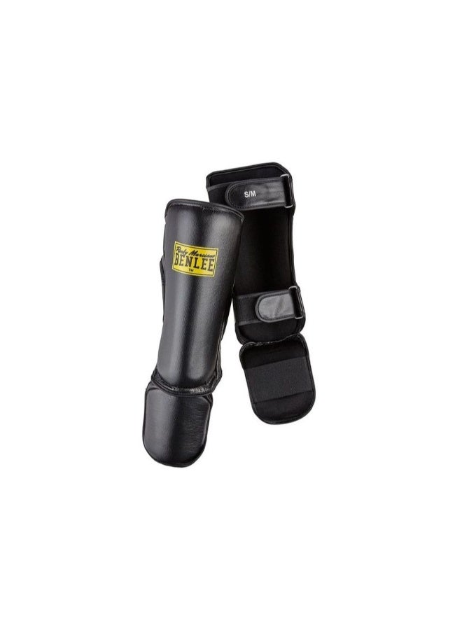 BENLEE Instep Shin Guards GUARDIAN Black 198025/1000 – Kickboxing & MMA Protection L/XL