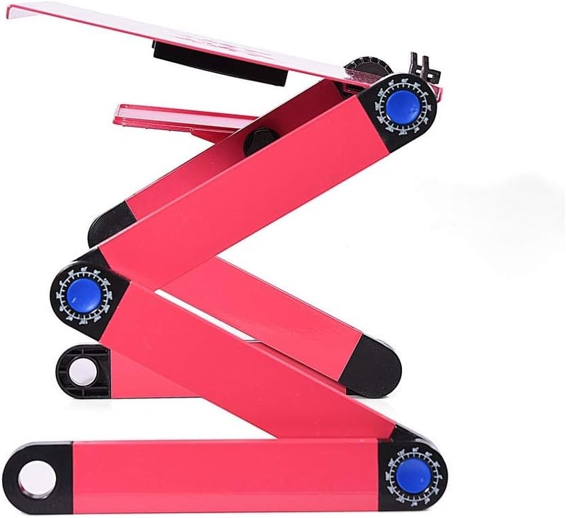 كلاراكو مكتب كمبيوتر محمول قابل لتعديل الارتفاع، طاولة كمبيوتر محمولة قابلة للطي بزاوية 360 درجة مع مروحتي تبريد USB عالية الكفاءة ولوحة ماوس - Image 3