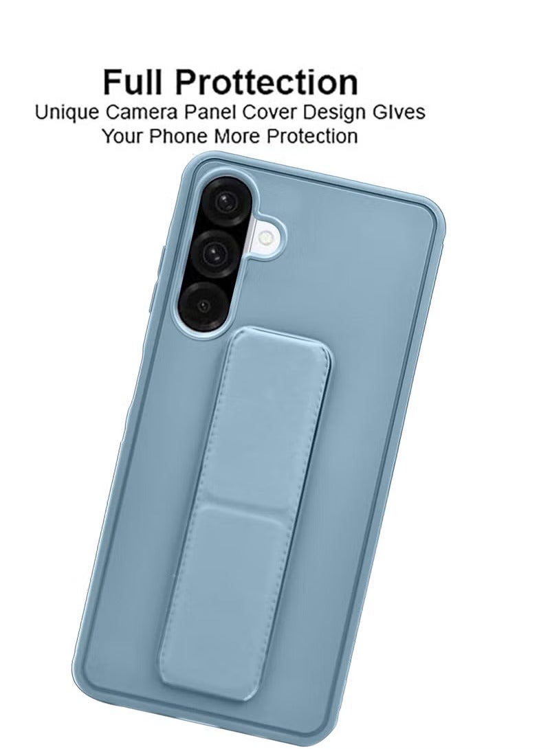3-in-1 Magnetic Wrist Strap Hand Grip Stand Back Case Cover With Screen Protector for Samsung Galaxy A26-Sky Blue - Image 2