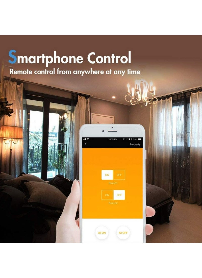 BestCon Smart Switch TC2S - 3 Gang, Touch Control Light Switch, No Neutral Wire, Broadlink RM4 Pro Hub Required To Operate