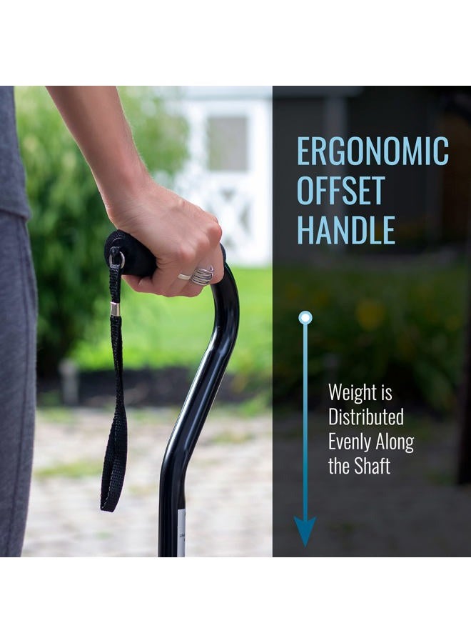 DMI Walking Cane and Walking Stick for Adult Men and Women, FSA Eligible, Lightweight and Adjustable from 33-37 Inches, Supports up to 250 Pounds with Ergonomic Hand Grip and Wrist Strap, Black - Image 4