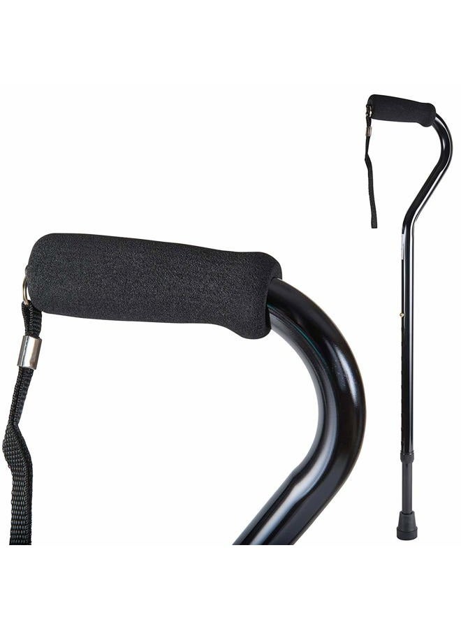 DMI Walking Cane and Walking Stick for Adult Men and Women, FSA Eligible, Lightweight and Adjustable from 33-37 Inches, Supports up to 250 Pounds with Ergonomic Hand Grip and Wrist Strap, Black - Image 1