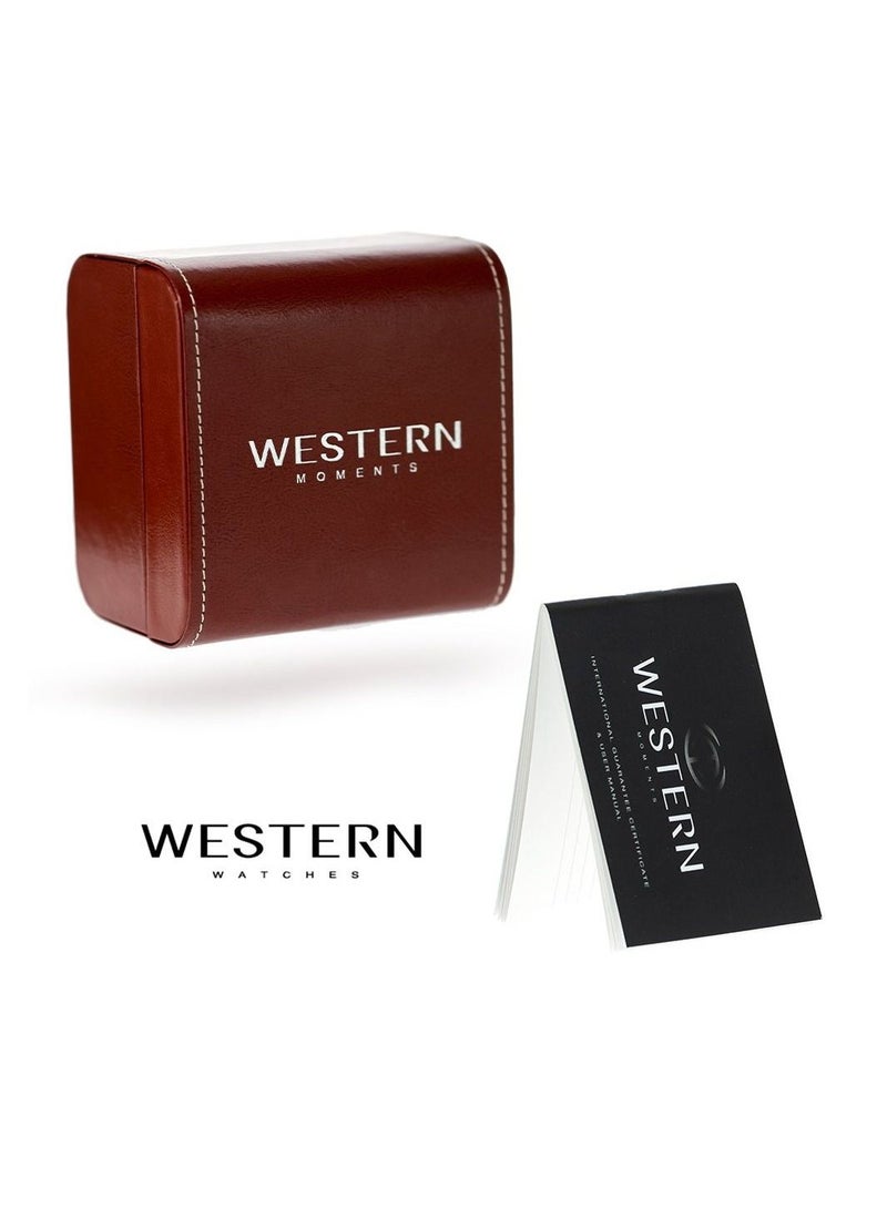 Western Men's Quartz Analogue Leather Strap Casual Watch - Image 4