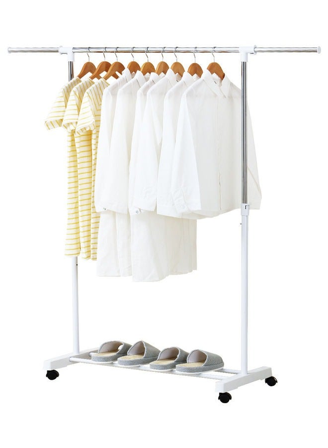 رف ملابس متنقل أبيض/فضي - Image 1