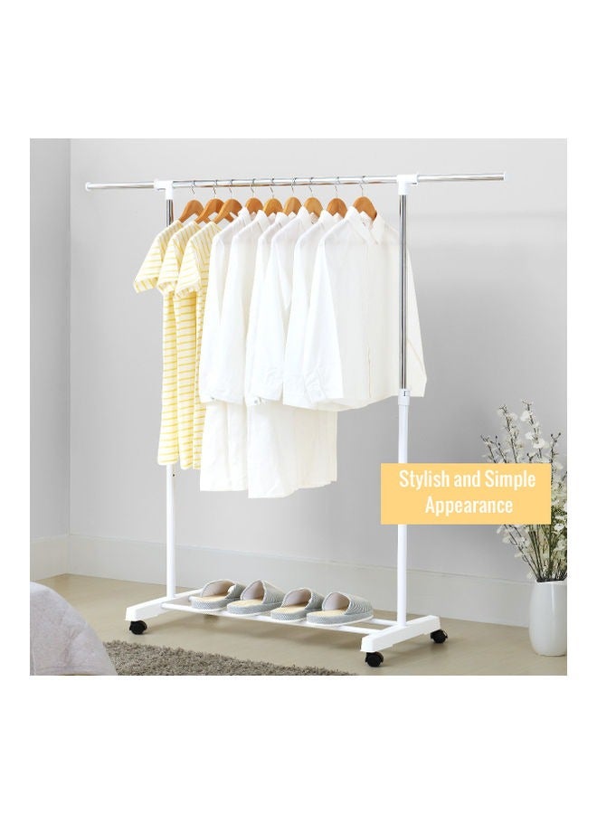 رف ملابس متنقل أبيض/فضي - Image 2