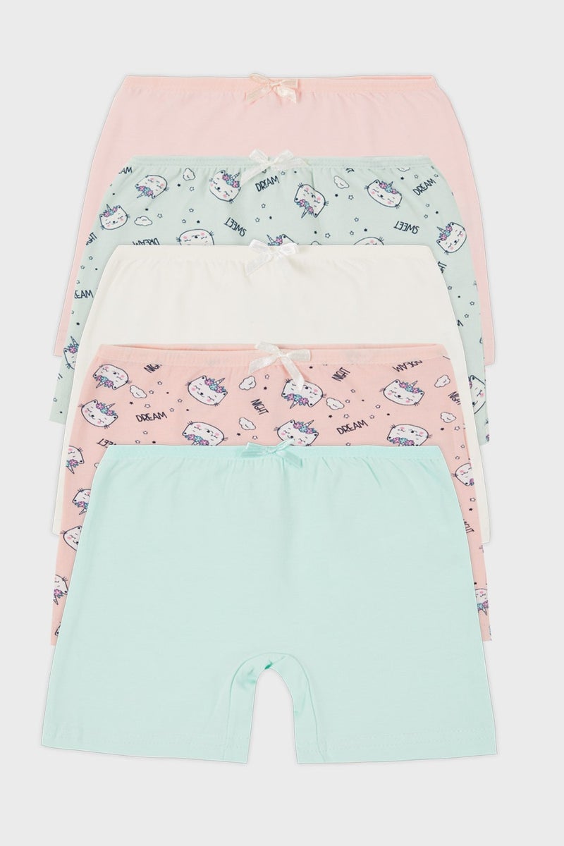 Lela Patterned Stretch Cotton 5 Pack Boxer Girl's Boxer 6651009CAT  - Image 1