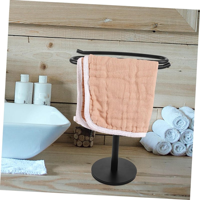 Amosfun Stainless Steel Countertop Towel Holder Stand Hand Towel Rack for Bathroom and Kitchen Multipurpose Space Saving - Image 2