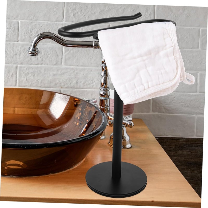 Amosfun Stainless Steel Countertop Towel Holder Stand Hand Towel Rack for Bathroom and Kitchen Multipurpose Space Saving - Image 5