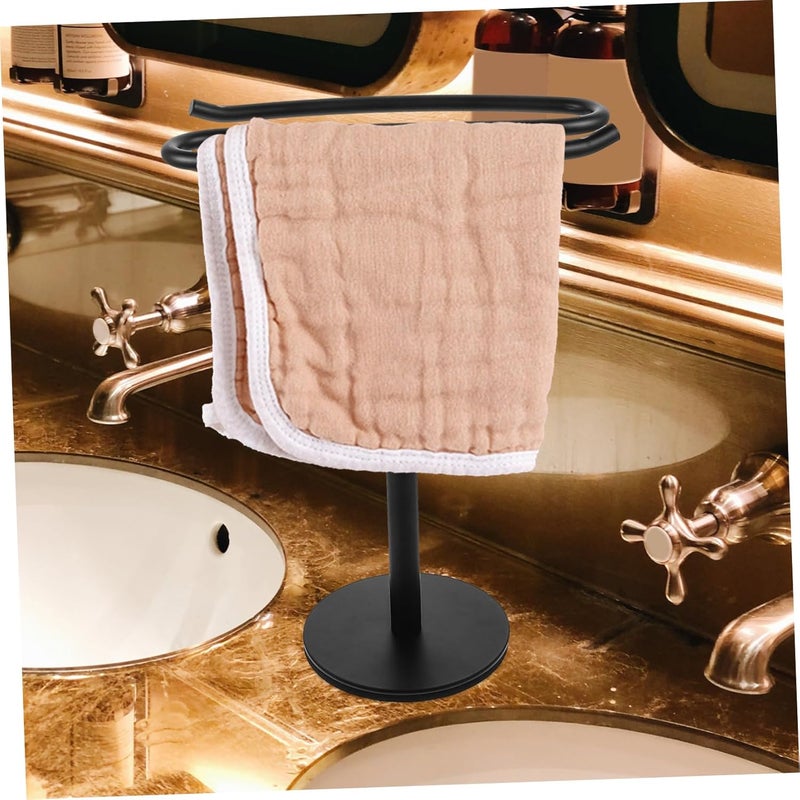 Amosfun Stainless Steel Countertop Towel Holder Stand Hand Towel Rack for Bathroom and Kitchen Multipurpose Space Saving - Image 3