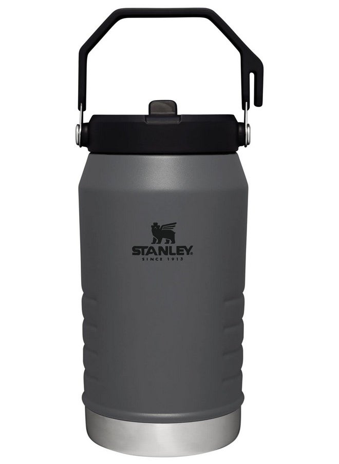 Stanley - Stanley IceFlow Flip Straw Jug with Handle 64 oz| Twist On Lid and Flip Up Straw | Leak Resistant for Travel and Sports | Insulated Stainless Steel |BPA-Free |Charcoal - Image 1