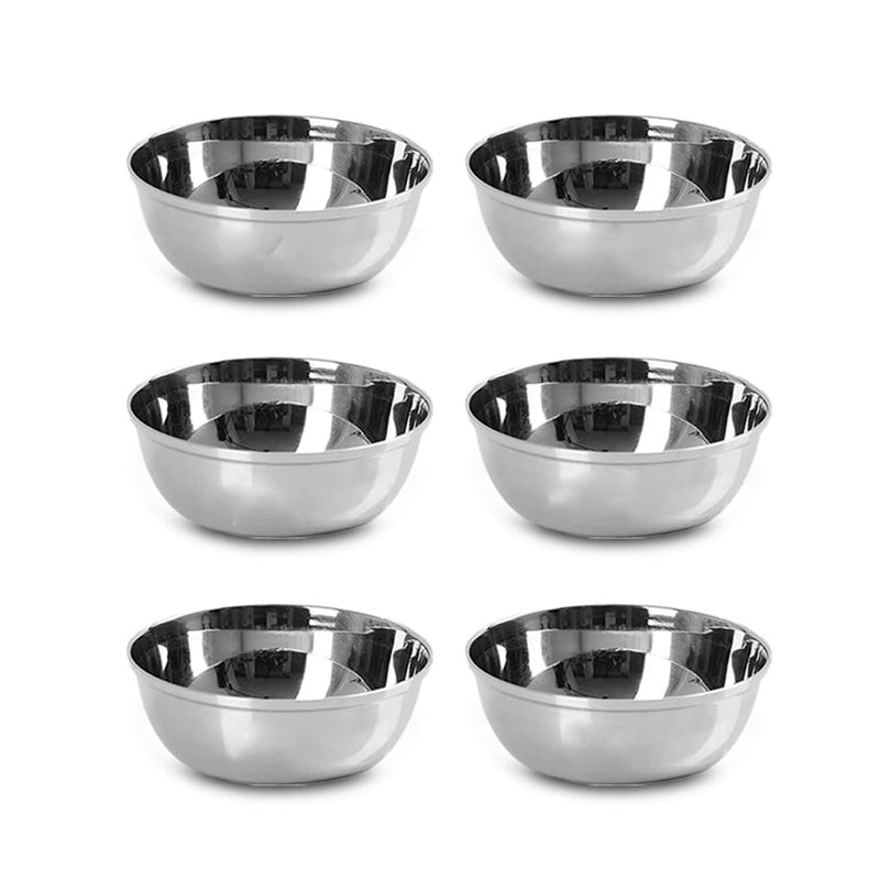 Kuber Industries Stainless Steel Bowl Kitchen Set | Durable & Wobble Free Base | Rust Proof, Easy to Clean & Store | Essential Indian Dinnerware & Crockery | Steel Bowl Set of 6 - Image 1