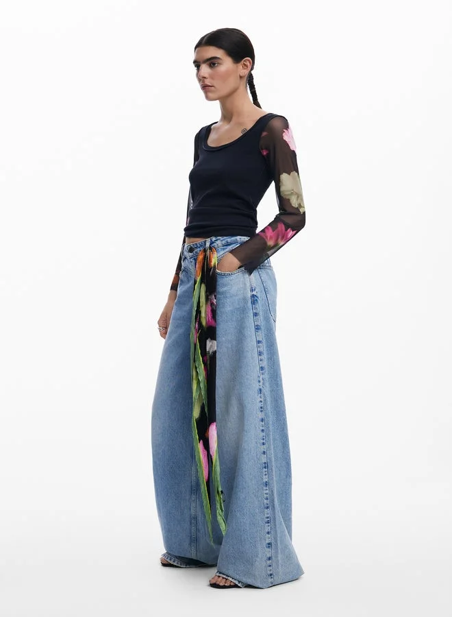 Desigual  T-Shirt With Printed Sleeves for Women | Best Price UAE