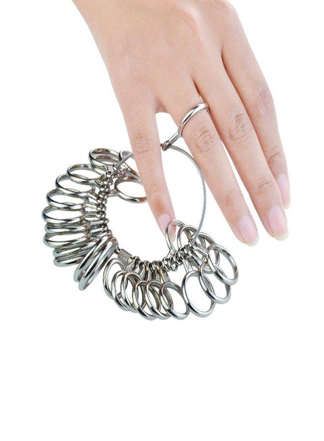 Grekywin 27 PCS Ring Size Kit, Ring Sizer Gauge Set Ring Mandrel US Size 0-13 Finger Measurement Scales Kit Jewelry Tools for Ring Size Measuring Rings Diameters Metal(White) - Image 4