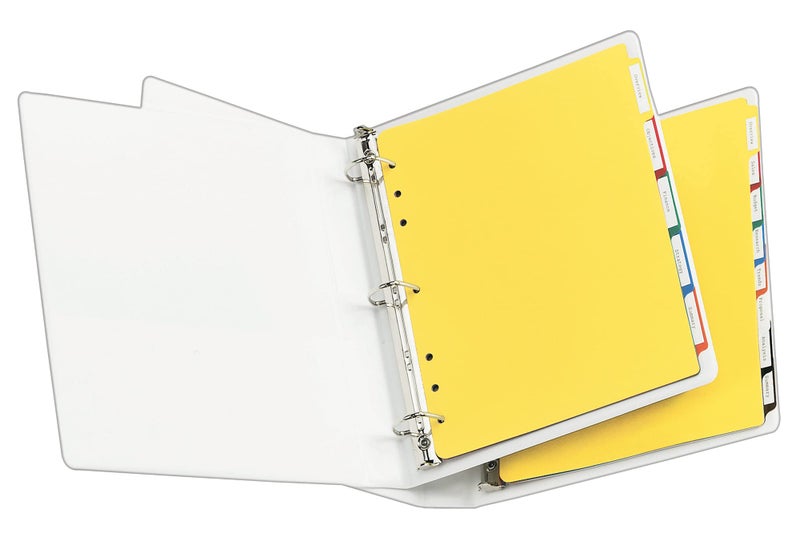 Avery Heavy-Duty Plastic Dividers for 3 Ring Binders and 7 Ring Binders, 5-Tab Set, Multicolor with White Labels, 1 Set (23080) - Image 2