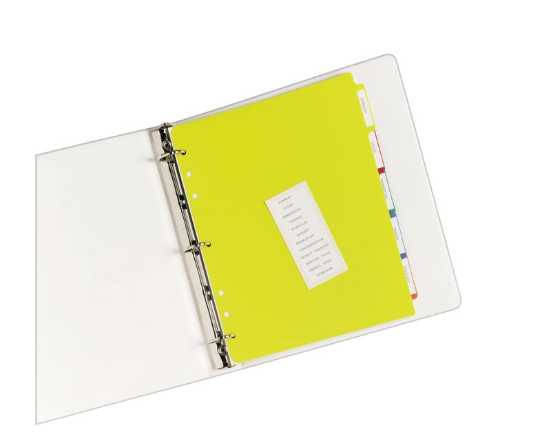 Avery Heavy-Duty Plastic Dividers for 3 Ring Binders and 7 Ring Binders, 5-Tab Set, Multicolor with White Labels, 1 Set (23080) - Image 3
