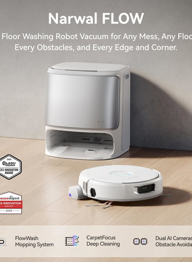 NARWAL Flow Robot Vacuum and Mop Combo White - Image 3