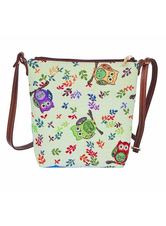 Tapestry Small Crossbody Bag Sling Bag For Women With Owl Design (Sling -Owl)
