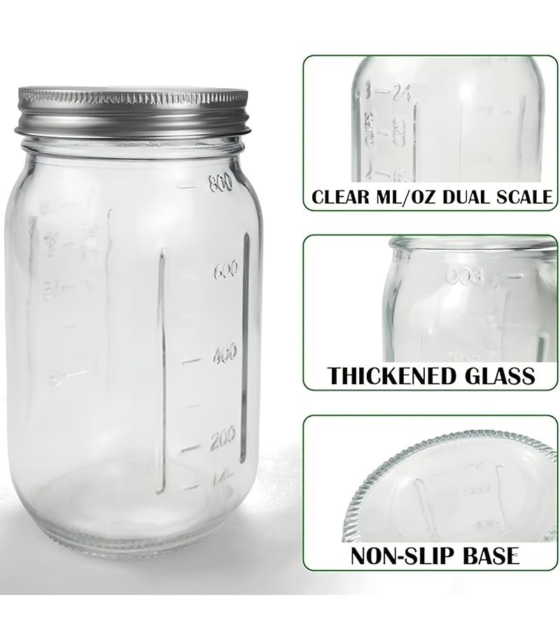Set Of 2 32 Oz Glass Mason Jars With Two Handles Glass Weights For Pickling And Fermenting Kit - Image 4