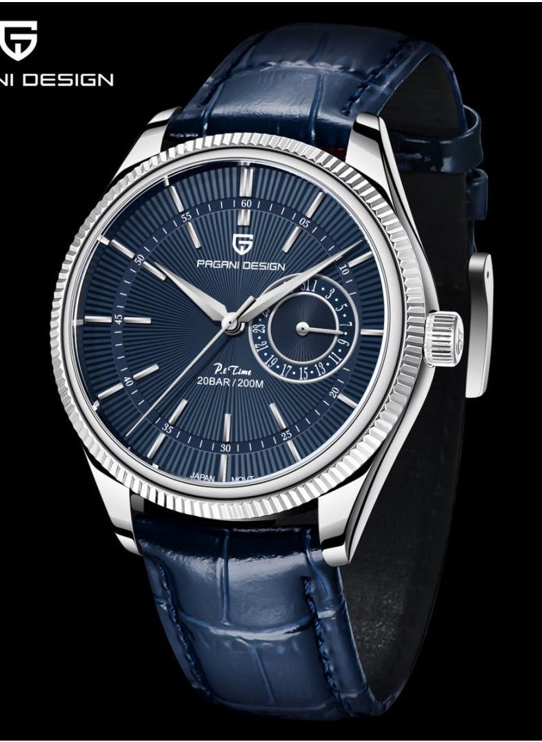 PAGANI DESIGN Mens Watch Waterproof Chronograph Date Watch for Men Leather Strap Quartz Movement Analog Watch Business Casual Gift for Men  - Image 3