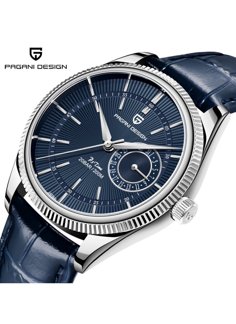PAGANI DESIGN Mens Watch Waterproof Chronograph Date Watch for Men Leather Strap Quartz Movement Analog Watch Business Casual Gift for Men  - Image 2
