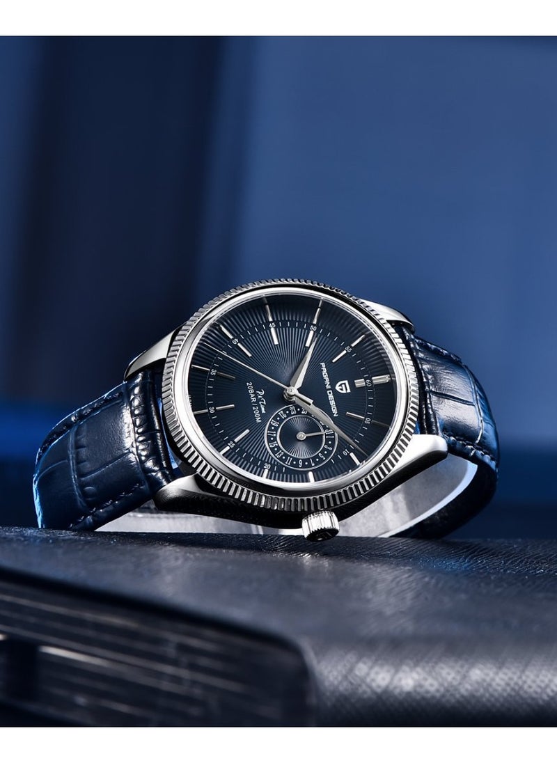 PAGANI DESIGN Mens Watch Waterproof Chronograph Date Watch for Men Leather Strap Quartz Movement Analog Watch Business Casual Gift for Men  - Image 5