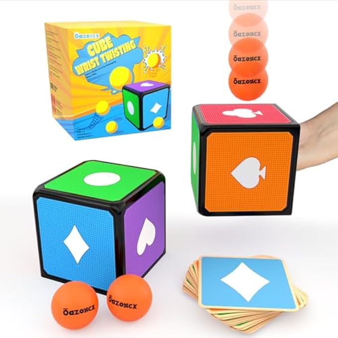 oazoxcx Wrist Twisting Bounce Cube Ball Game Skill for Adults with Teenagers, Stress Relief Toy for Indoor and Outdoor (Black) - Image 1