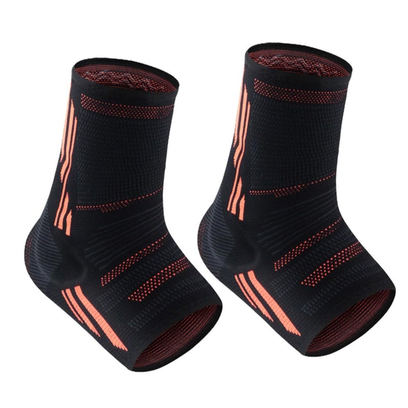 Black Elastic Ankle Support Sleeves Pair Sweat Absorption Anti Slip Injury Prevention - Image 2