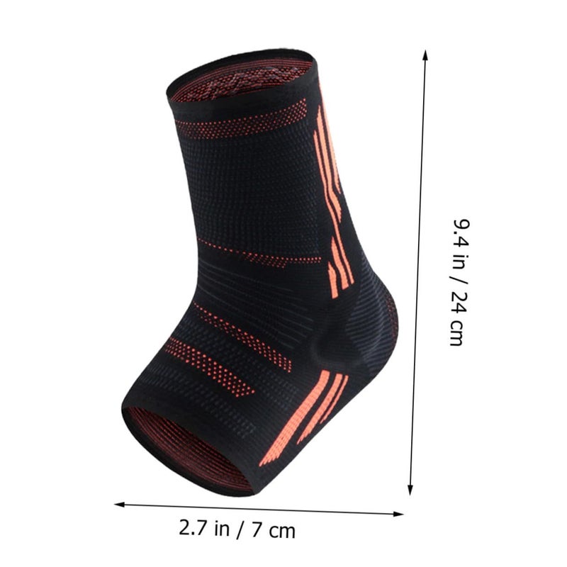 Black Elastic Ankle Support Sleeves Pair Sweat Absorption Anti Slip Injury Prevention - Image 3