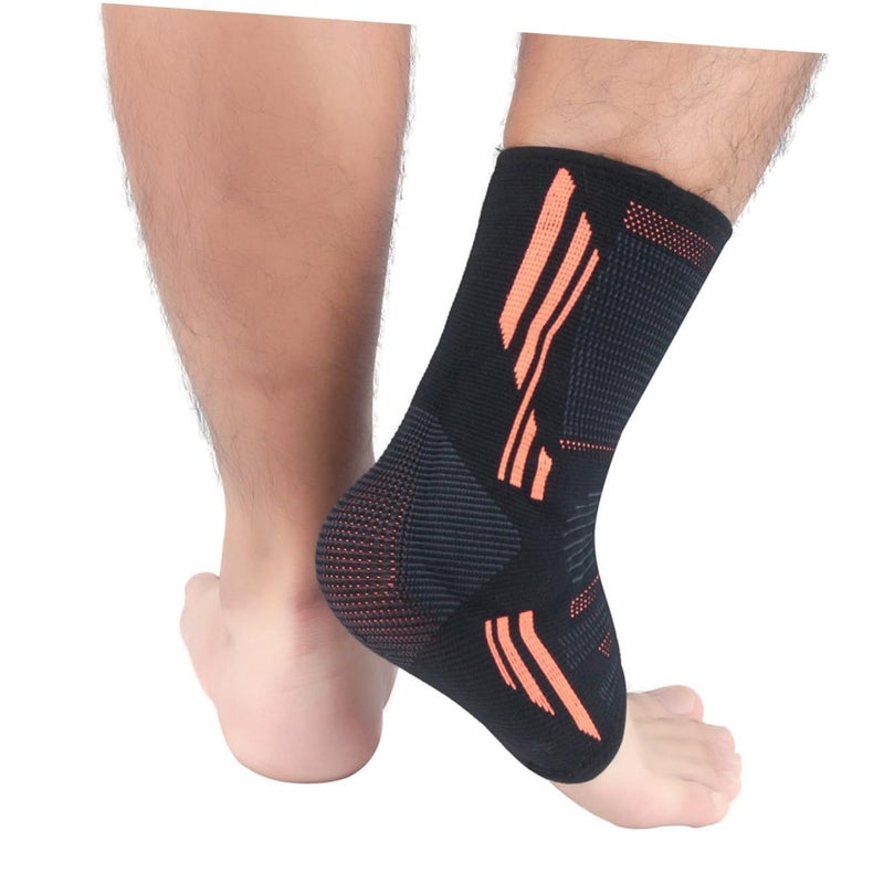 Black Elastic Ankle Support Sleeves Pair Sweat Absorption Anti Slip Injury Prevention - Image 5
