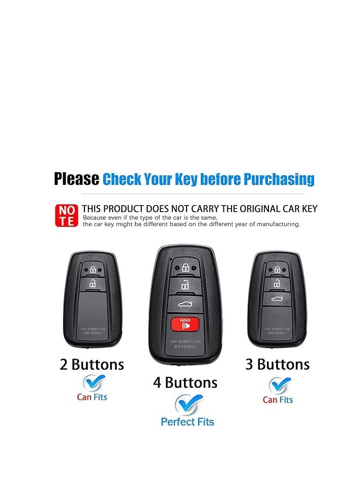 OUYoo - OUYoo for Toyota Key Fob Cover with Toyota Keychain, Car Key Fob Case Compatible with Toyota 2018-2024 Camry RAV4 Highlander Avalon C-HR Prius Corolla GT86,Premium TPU all-inclusive key protection case Marble texture image,With key chain . - Image 1