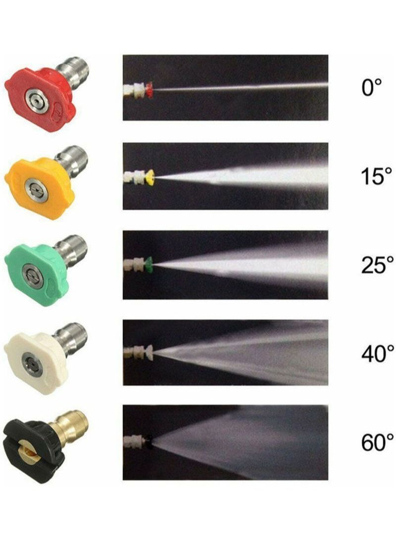 AQSON 5-Piece High Pressure Power Washer Spray Nozzle Kit Multicolour - Image 5