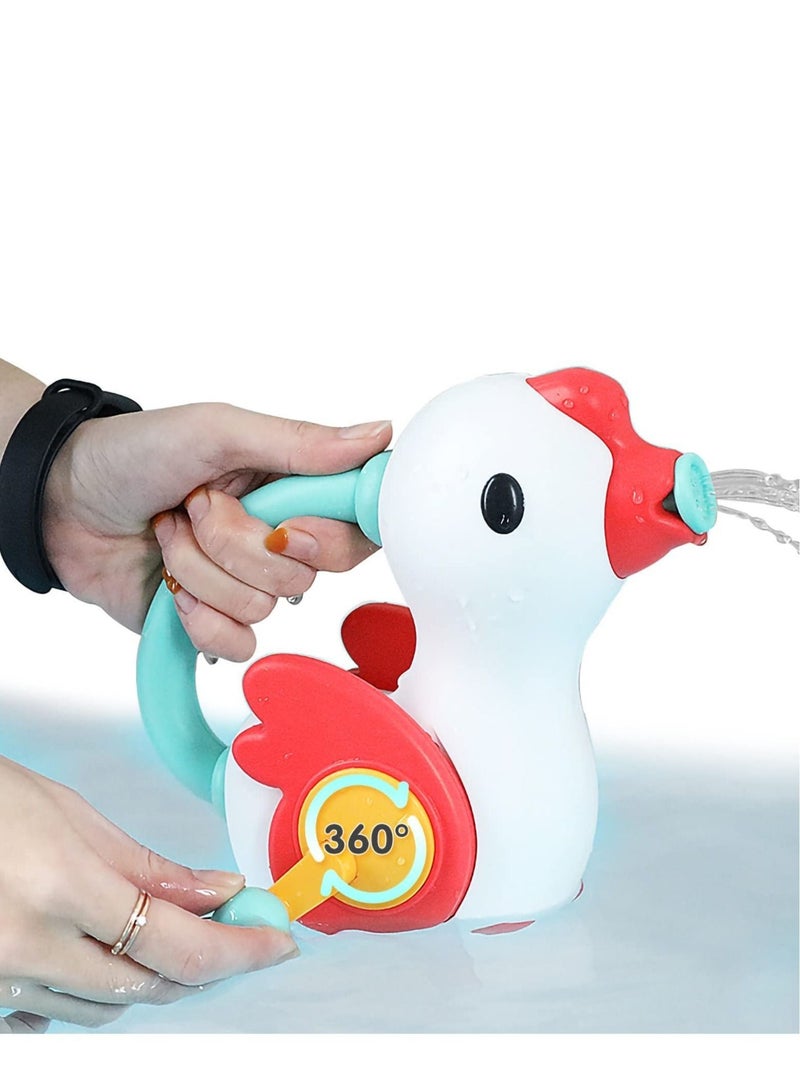 Baby Bathtub Toys Swan Shape Hand-cranked Sprinkler Bathtub Swimming Pool Water Spray Toys Children Bathroom Accessories for 1-8 Years Old Girls Boys - Image 4