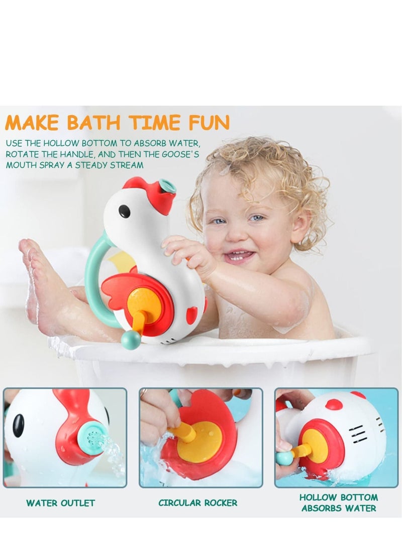 Baby Bathtub Toys Swan Shape Hand-cranked Sprinkler Bathtub Swimming Pool Water Spray Toys Children Bathroom Accessories for 1-8 Years Old Girls Boys - Image 5