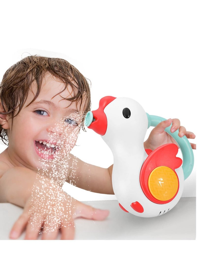 Baby Bathtub Toys Swan Shape Hand-cranked Sprinkler Bathtub Swimming Pool Water Spray Toys Children Bathroom Accessories for 1-8 Years Old Girls Boys - Image 3