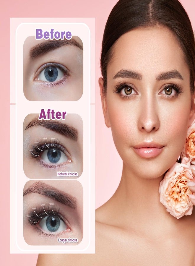 NMKL38 168 PCS Lash Clusters Kit Natural Individual Clusters False Eyelashes, Lash Extension Kit with Bond & Seal, Remover, Tweezers, 8-16MM DIY Eyelash Extension - Image 2