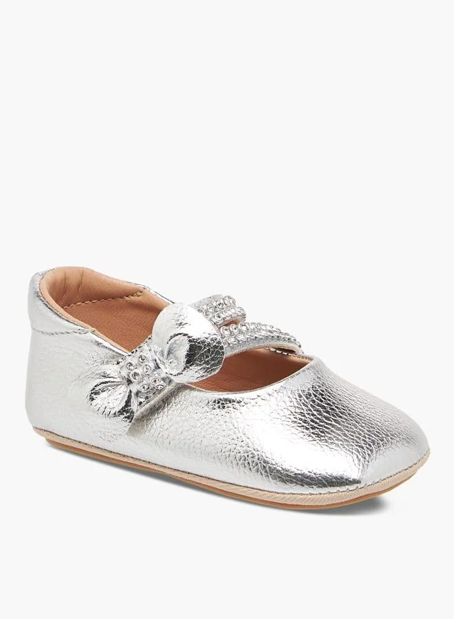 Barefeet Girls Embellished Booties with Hook and Loop Closure