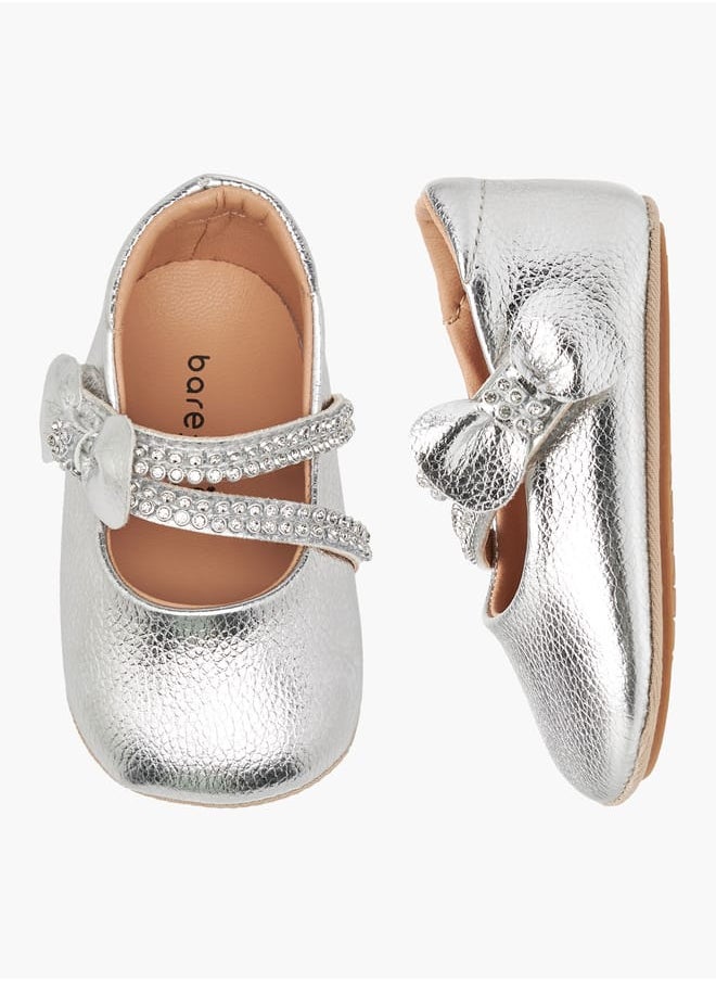 Barefeet - Girls Embellished Booties with Hook and Loop Closure - Image 1